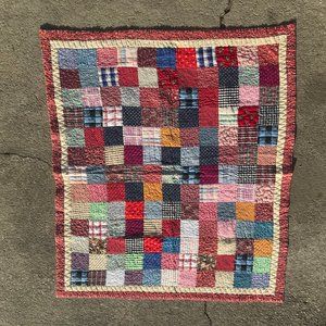 Vintage Hand Sewn Lap Quilt